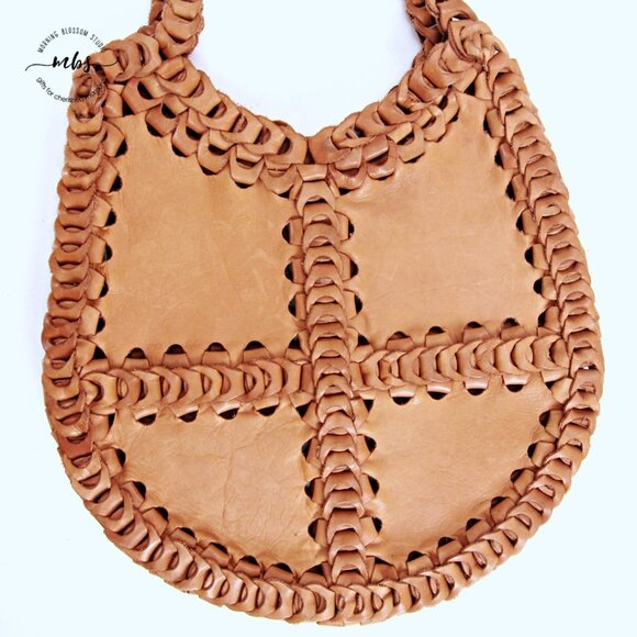 J. Crew Loop Chain Leather Shoulder Bag Tan - Picture 6 of 9